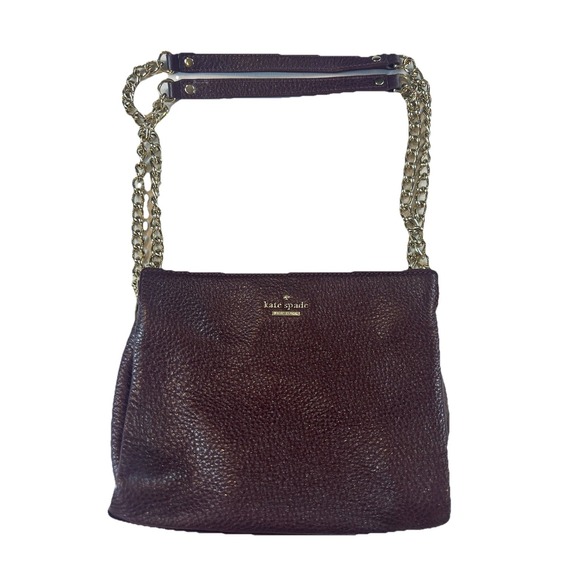 kate spade Handbags - Kate Spade Purple‎ Shimmer Pebbled Leather Chain/Leather Strap Shoulder Bag